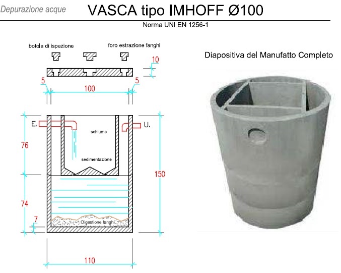 Fossa Imhoff da 100 cm